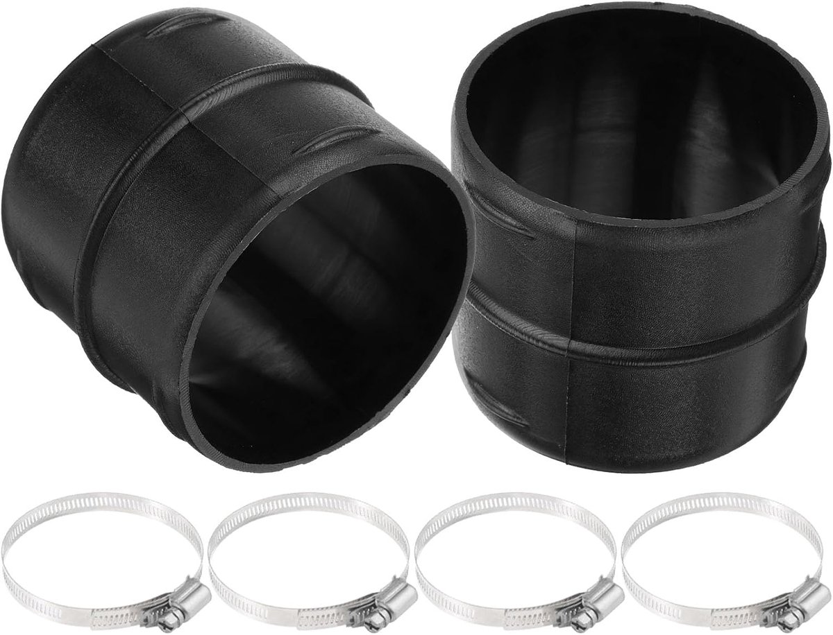 2 connectors round duct tube 75mm with 4 stainless steel clamps heating pipe connection ventilation pipe adapter for - ShopVlot