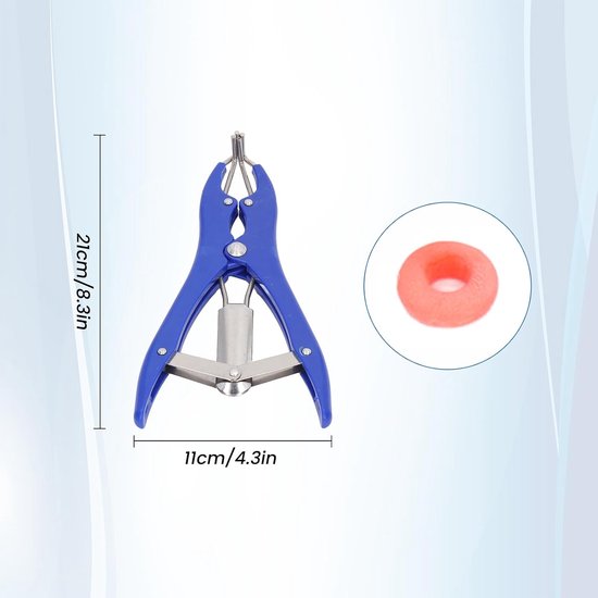 Castration Pliers With 100Pcs Red Castrator Rubber Rings Tail Docking Clamp Castration Pliers Ring Applicator Kit - ShopVlot — afbeelding 3