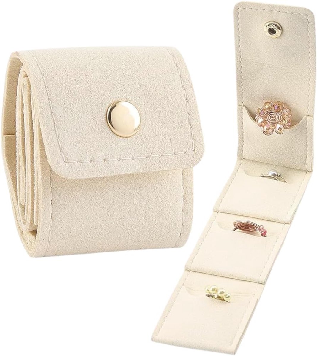 Mini Jewellery Travel Bag Foldable Safe Rings Necklace for Travel, Birthday and Gifts Compact for Earrings - ShopVlot