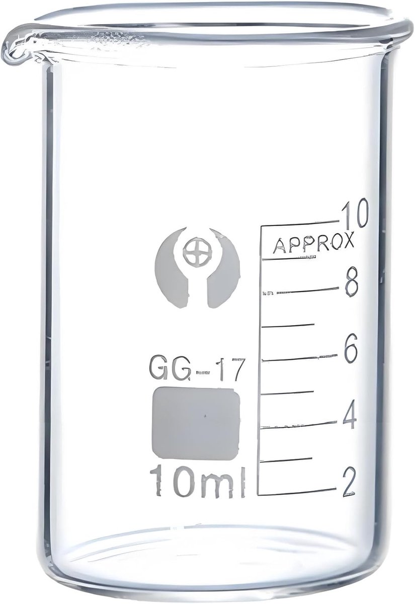 Laboratory Measuring Cup Set, 10ml Clear Glass Measuring Cylinder with Scale for Kitchen and Chemical Experiments - ShopVlot