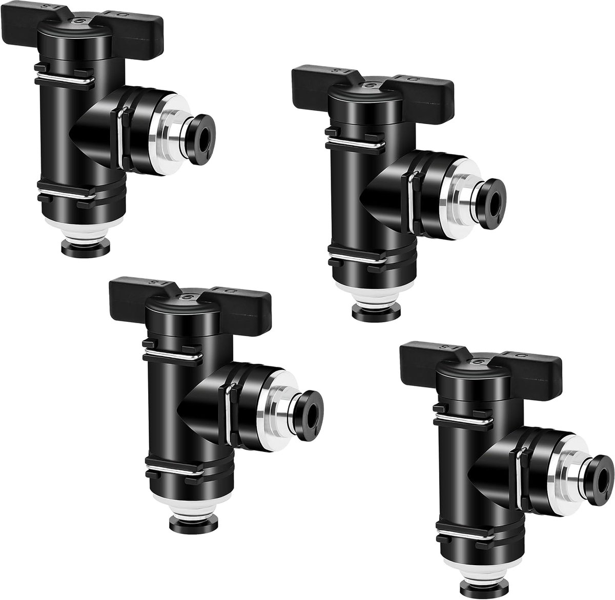 Pneumatic Connectors, 4 mm Right Angle Pneumatic Ball Valve with Shut-Off Valve for Quick Connection of Air Lines - ShopVlot