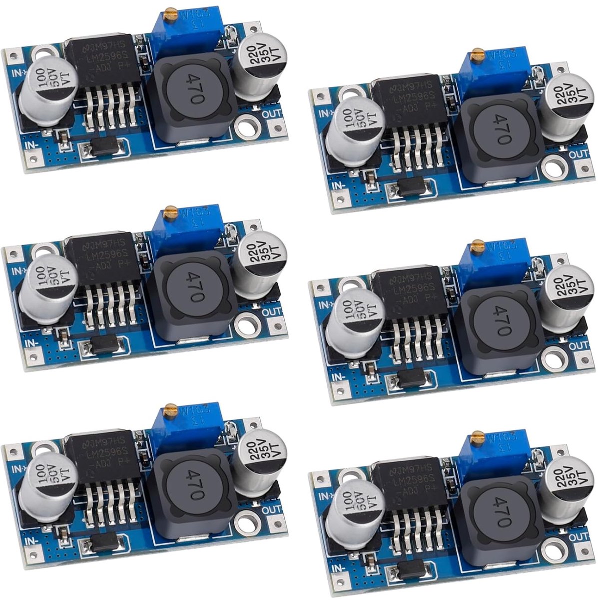 Tunejoy DC-DC Converter Buck Converter 3.2-40V to 1.25-35V, Adjustable Power Supply, Control Module, Adapter, Pack of 6 - ShopVlot