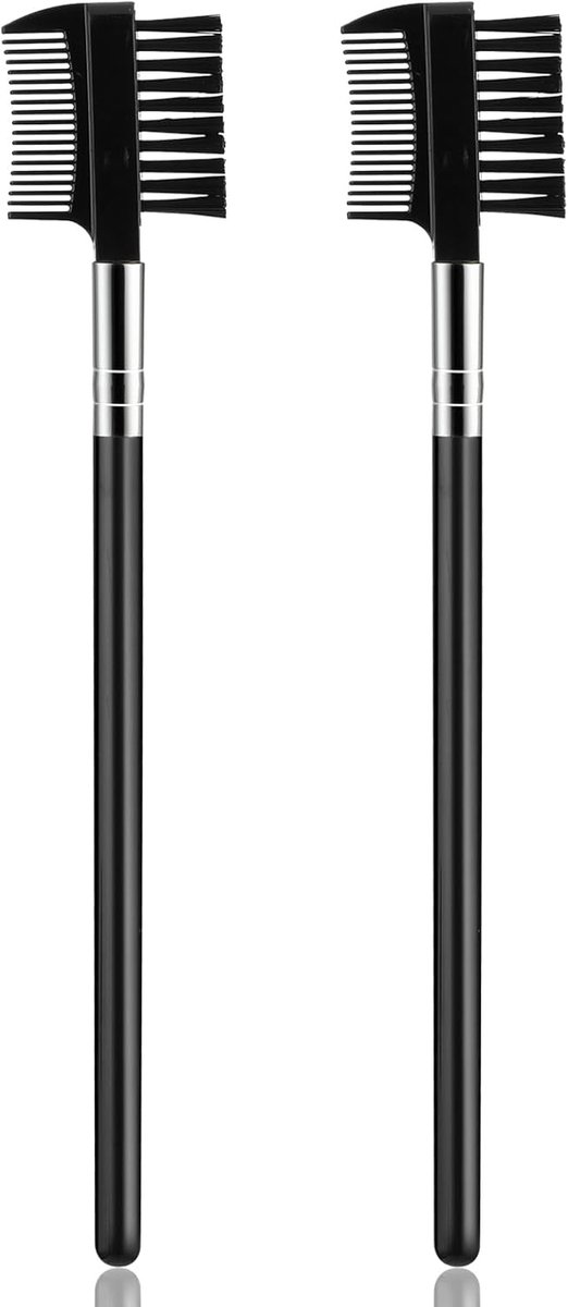 YUXIANLB 2 Pcs Eyebrow Brush, Eyelash Comb, Eyelash Comb, 2-in-1 Double Eyebrow Brush Angled Eyebrow Brush Reusable - ShopVlot