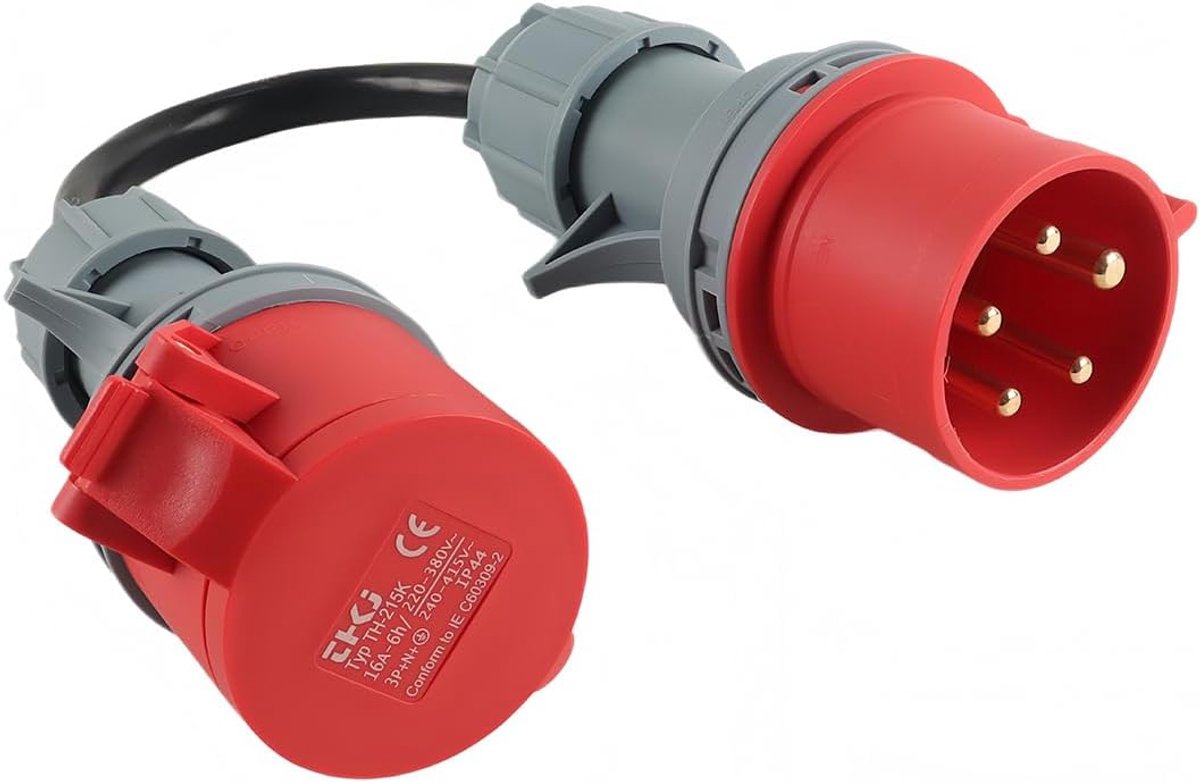 Sylen Hoogstroomadapter 32A 5-pins naar 16A 5-pins adapterkabel 0,5m 5x2,5mm kabel IP44 - ShopVlot