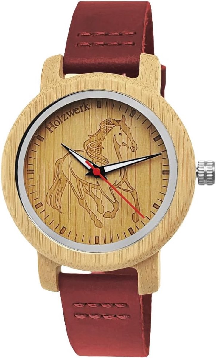 Holzwerk Germany Girls Watch Boys Watch Children's Watch Eco Nature Wooden Watch Leather Bracelet Watch Analogue - ShopVlot