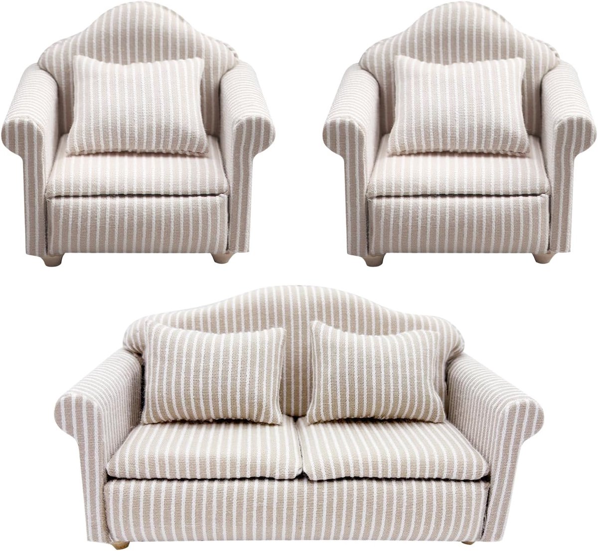 Miniature Sofa Sofa Dollhouse Accessories Wooden Dollhouse Furniture Miniature Accessories(C) - ShopVlot