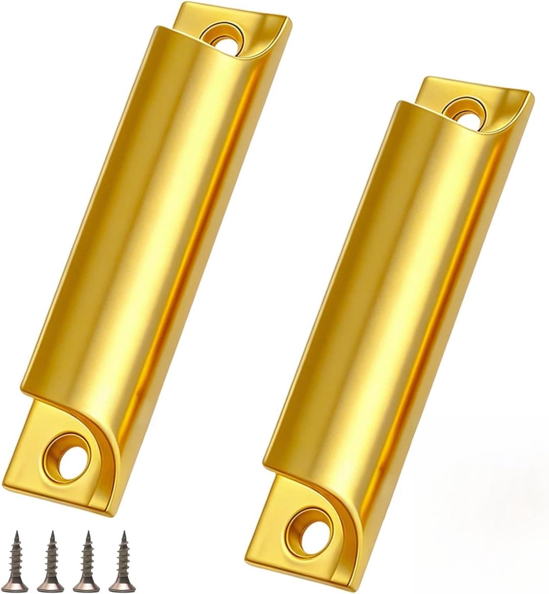 Deurgreep 90 mm - Aluminiumlegering - Gouden gebogen design - Geschikt voor buitengebruik - ShopVlot