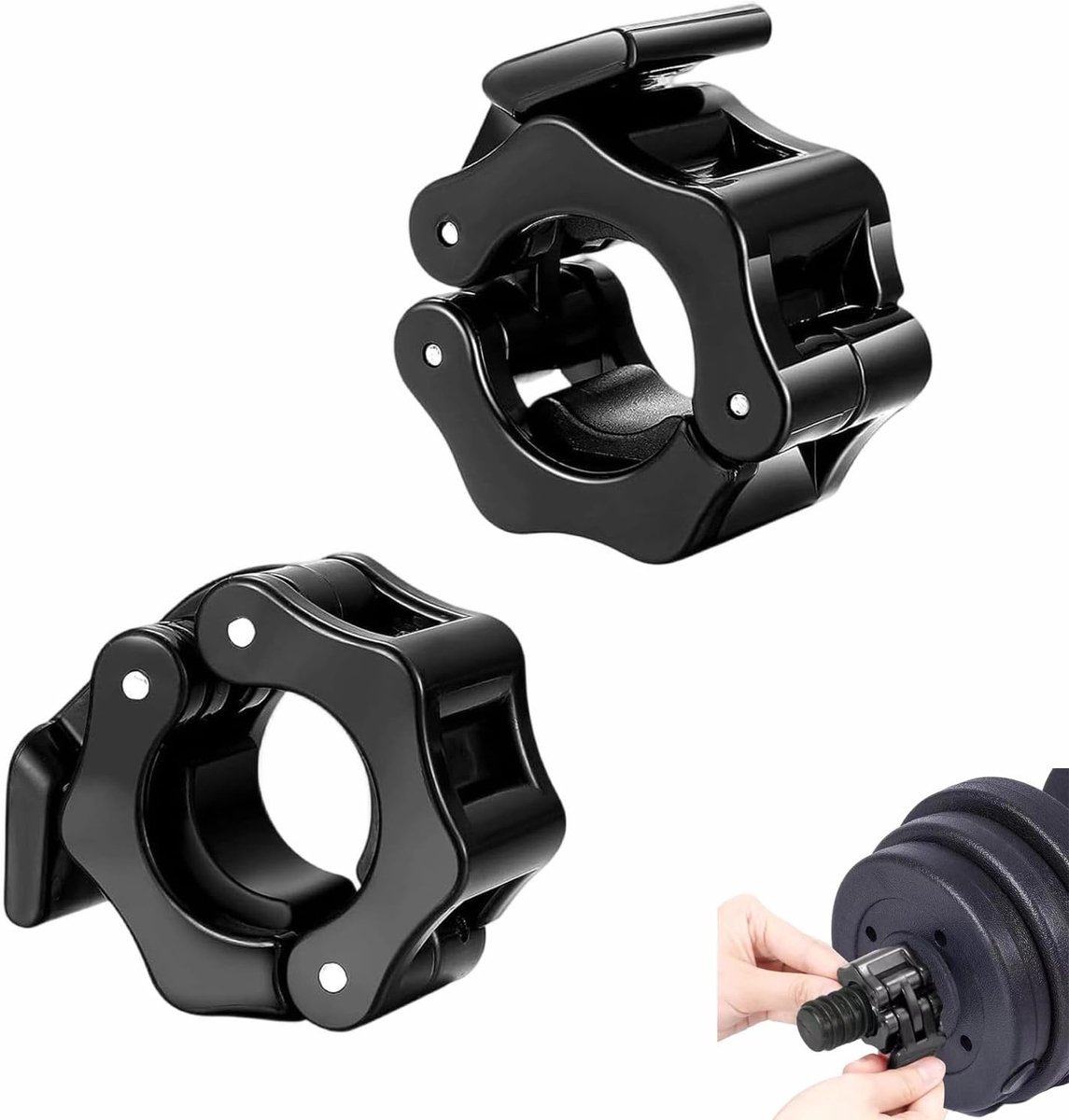 2 stuks haltersluitingen voor halterstangen, lange halterklemmen, ideaal voor gewichtheffen en fitness accessoires