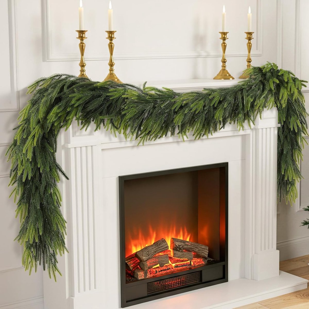Kerst slinger 2,7 m - Norfolk grenen - kunstmatig groen - voor binnen en buiten - ShopVlot