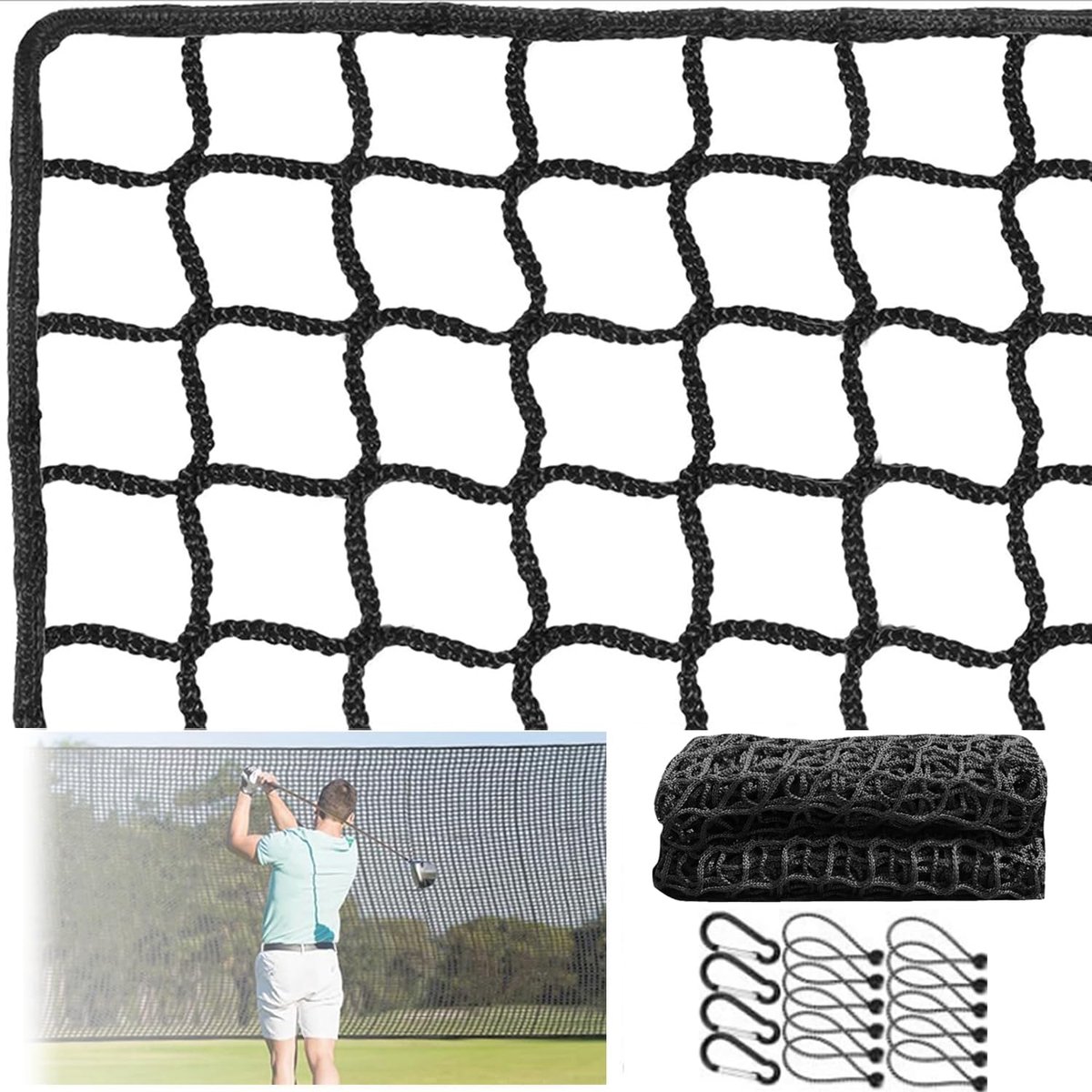 Golf net 3 x 5 m - 3 x 3 cm vierkant - 3 mm HDPE - ideaal voor training - ShopVlot
