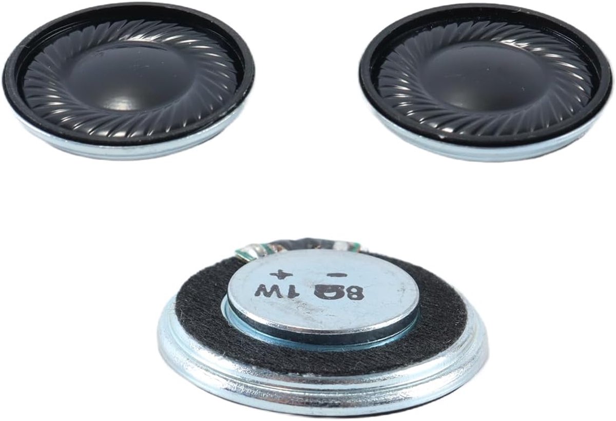 Mini audio speaker 28mm - 8 Ohm 1W - metalen behuizing - helder geluid voor elektronische apparaten - ShopVlot