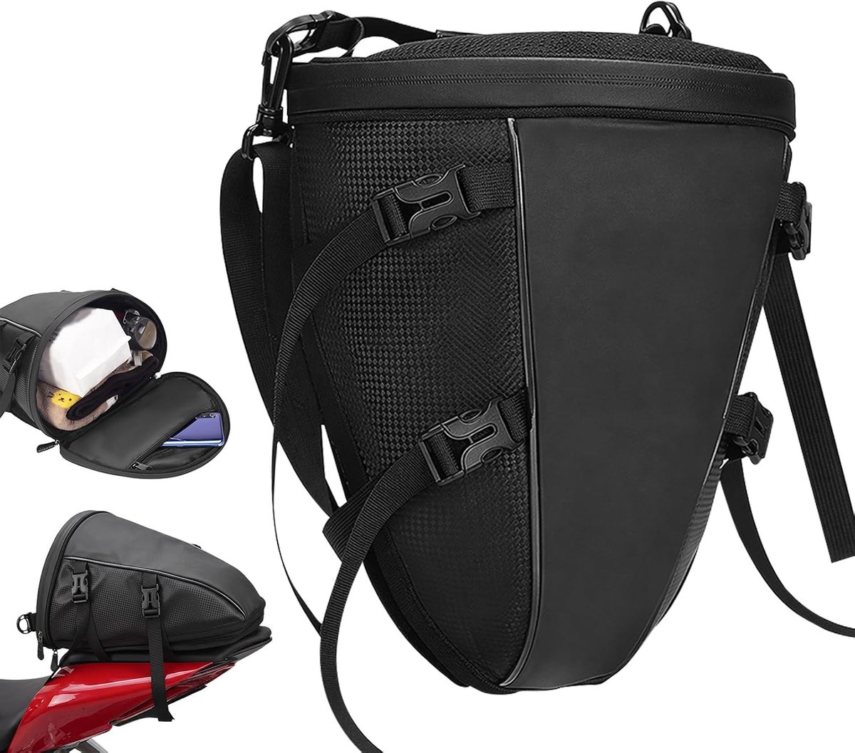 Motorfiets achtertas 10-14L - waterdicht - uitbreidbaar - ideaal voor motortochten - ShopVlot
