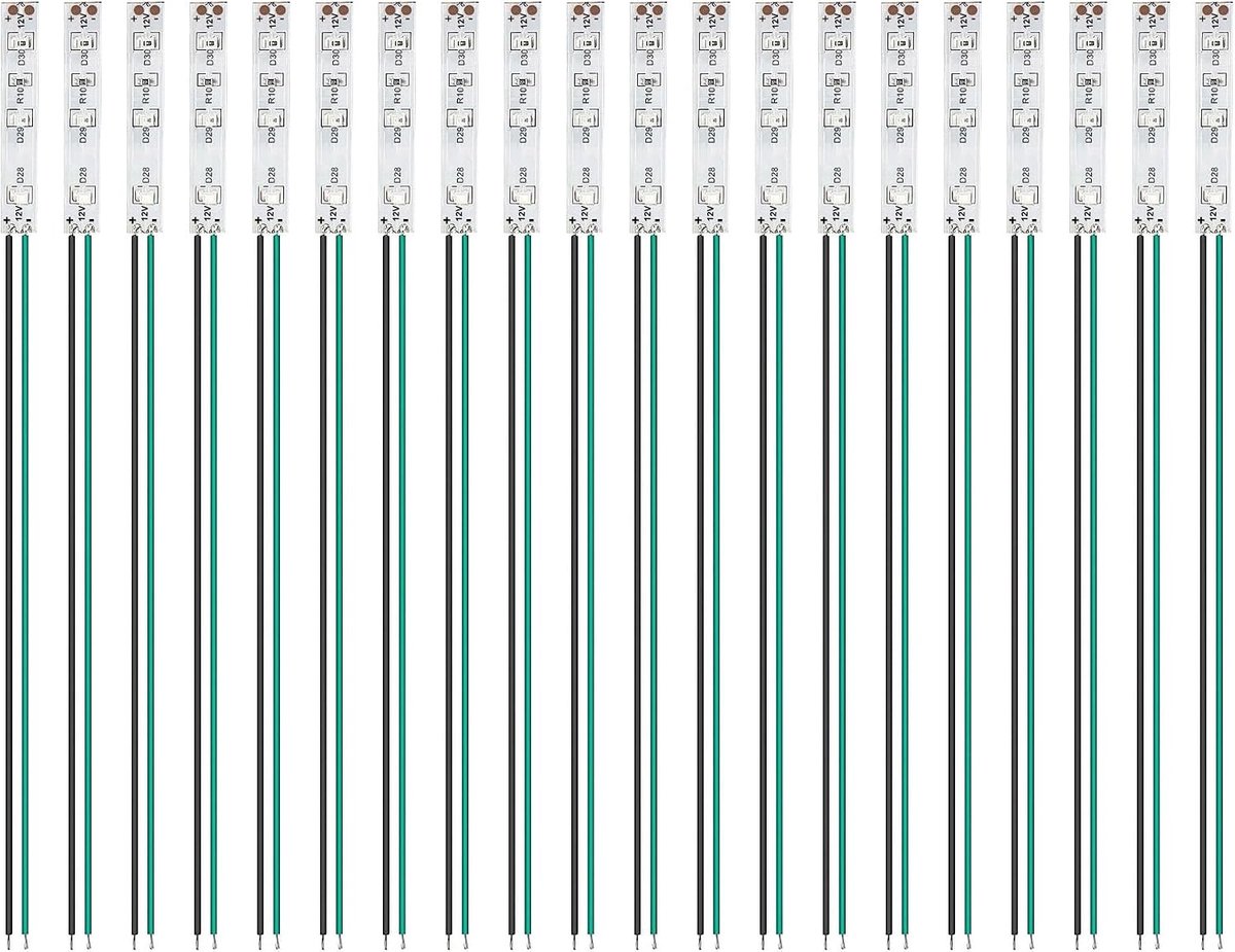LED Strips 50 mm - Groen - Voorgebonden 12-18 V - Helder en eenvoudig te installeren - ShopVlot