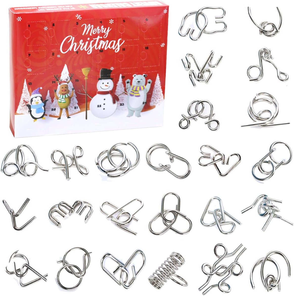 Adventskalender 2023 voor kinderen - 24 puzzelstukjes - verrassingen elke dag - leuk voor de feestdagen - ShopVlot