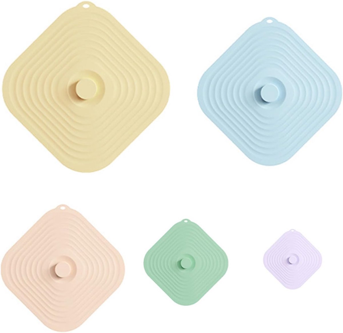 Siliconen Lids Set - Herbruikbare Zuignapdeksel - 5 Maten - Stofdicht en Warmtebestendig - Ideaal voor Keuken - ShopVlot