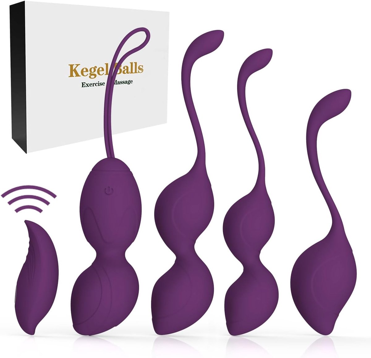 Pelvic floor balls - 4-delige trainingsset - medische siliconen - voor blaascontrole en bekkenbodem oefeningen - ShopVlot