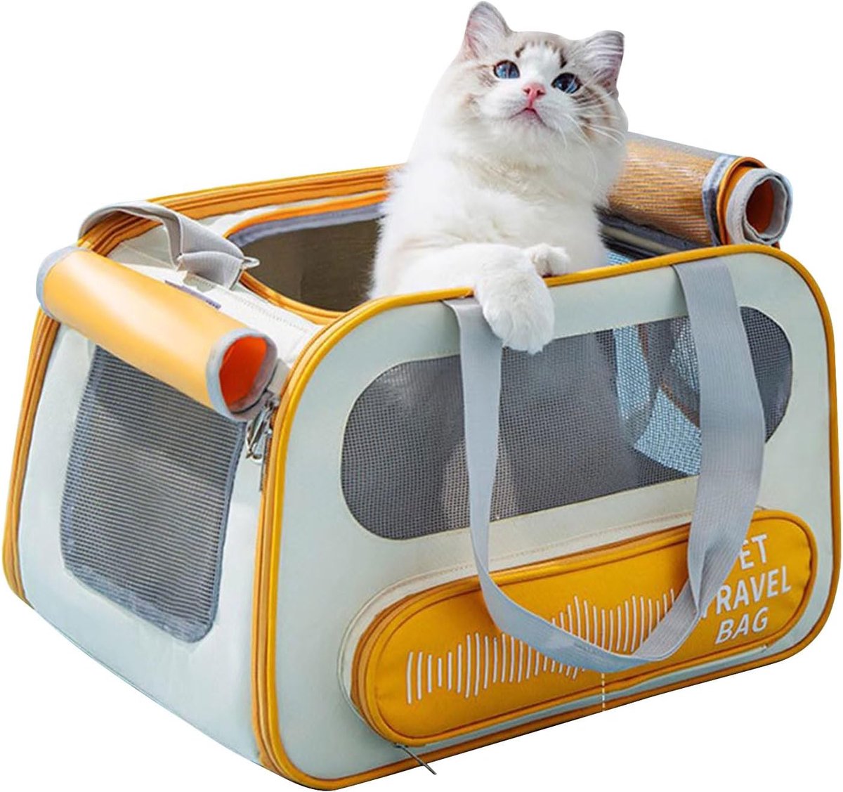 Dierentransporttas 45x30x28 cm - Opvouwbaar - Ademend en veilig - Ideaal voor reizen met huisdieren - ShopVlot