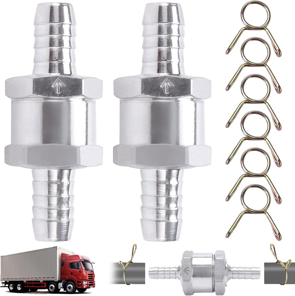 Brandstof terugslagklep 6mm - Aluminium legering - Duurzaam en roestvrij - Eenvoudige installatie - ShopVlot