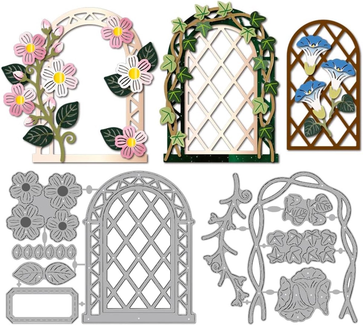 Metalen snijmatrijzen bloemen - koolstofstaal - tuininspiratie - ideaal voor kaarten maken - ShopVlot