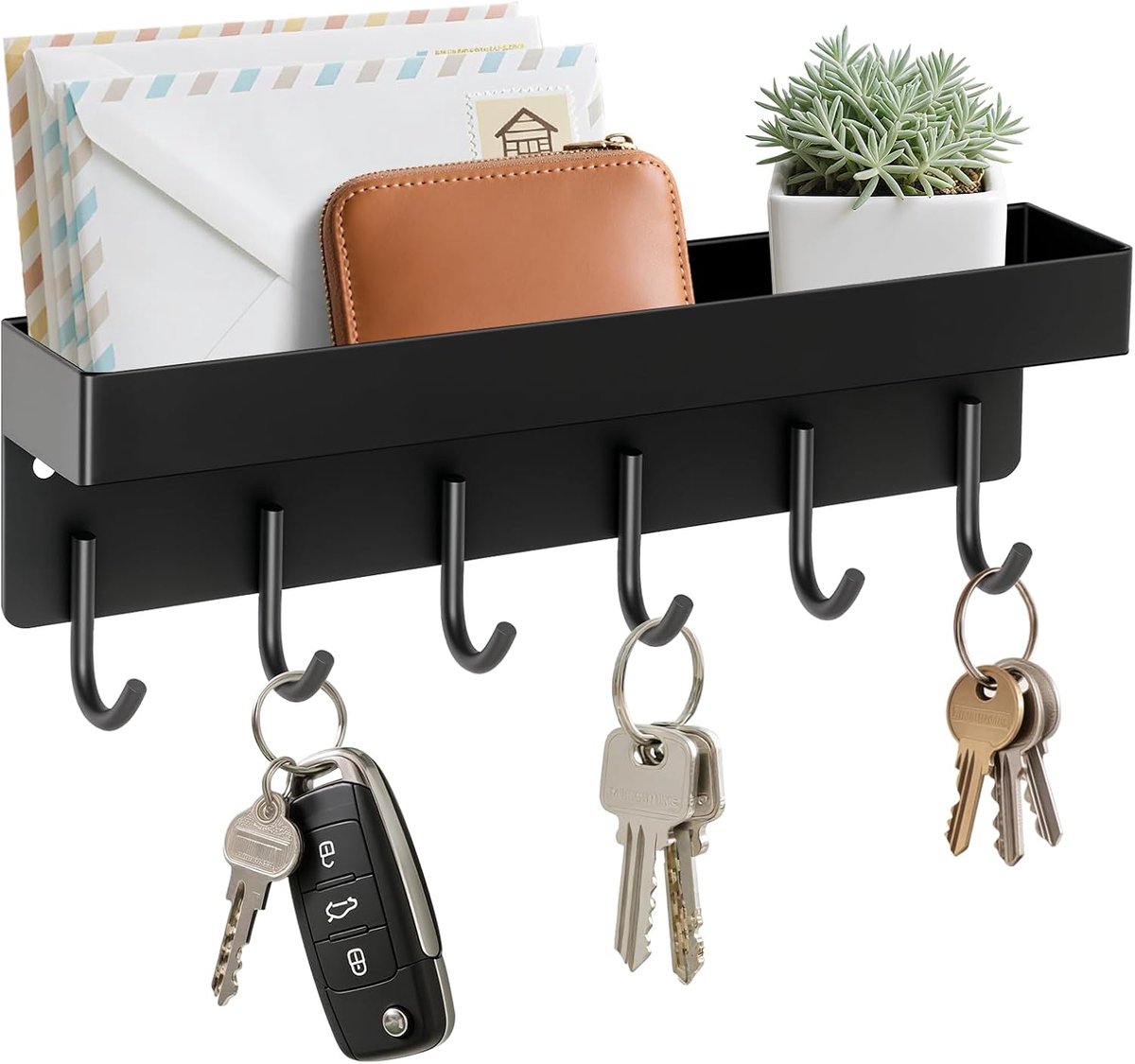 Sleutelhanger met plank - zwarte magnetische toetsenbord - praktische opbergruimte - houdt sleutels veilig - ShopVlot