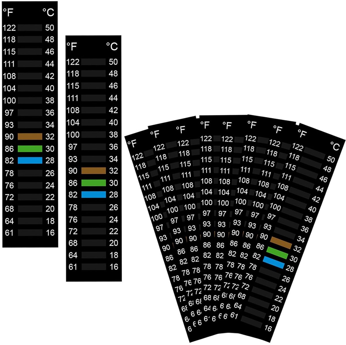 Aquariumthermometer 10 stuks - zelfklevend - kleurverandering - eenvoudig af te lezen - ShopVlot