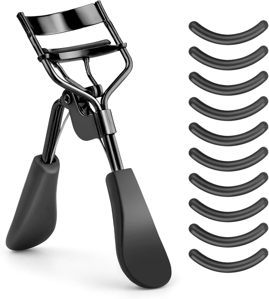 Wimpertang met 10 Siliconen Vervangpads - RVS Wimpertang - Professionele Vormgeving - Voor Perfecte Wimpers - ShopVlot