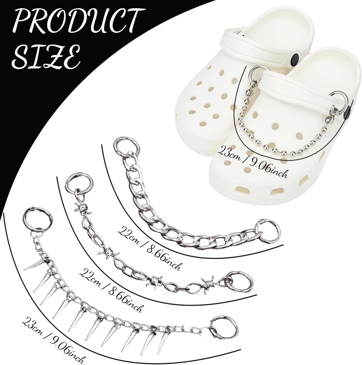 Schoenen charms kettingen 4-delig - Punk stijl - Uniek design - Personaliseer je sneakers - ShopVlot