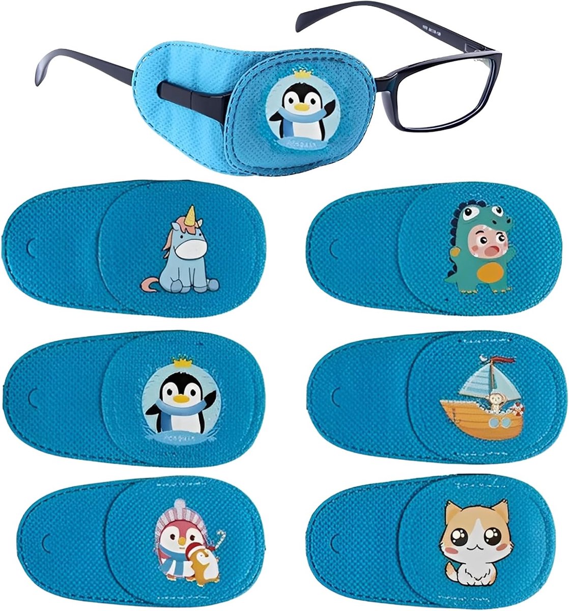 Oogkleppen voor brillen 6 stuks - Schattige patronen - Comfortabel en ademend - Ideaal voor volwassenen en kinderen - ShopVlot