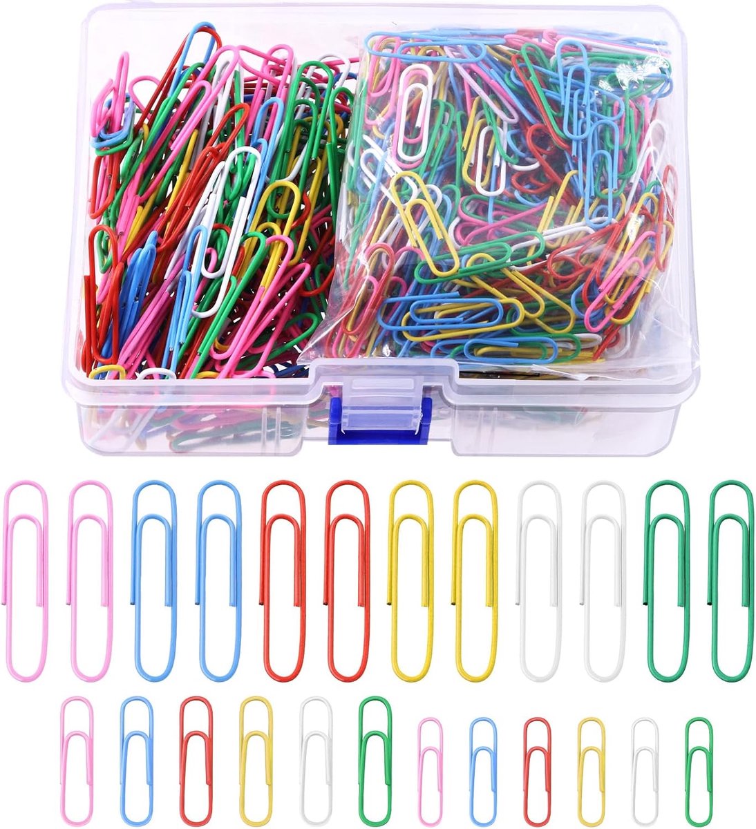 Papierclips 750 stuks - Assorted kleuren - Klein, medium en groot - Perfect voor kantoor en school - ShopVlot