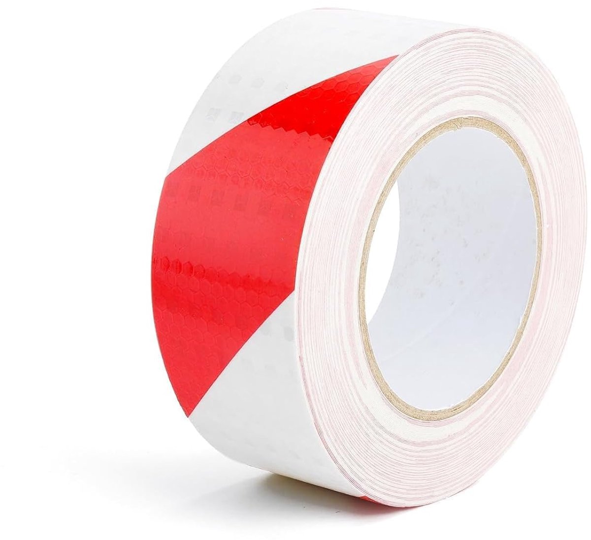 Reflecterende tape 5 cm x 25 m - Rood wit - Waterdicht - Verhoogt veiligheid op donkere wegen - ShopVlot