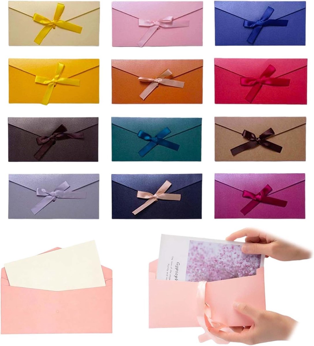Kraftpapier Enveloppen Set van 12 - Vintage Kleuren - Ideaal voor Uitnodigingen en Kaarten - Ruime Keuze - ShopVlot
