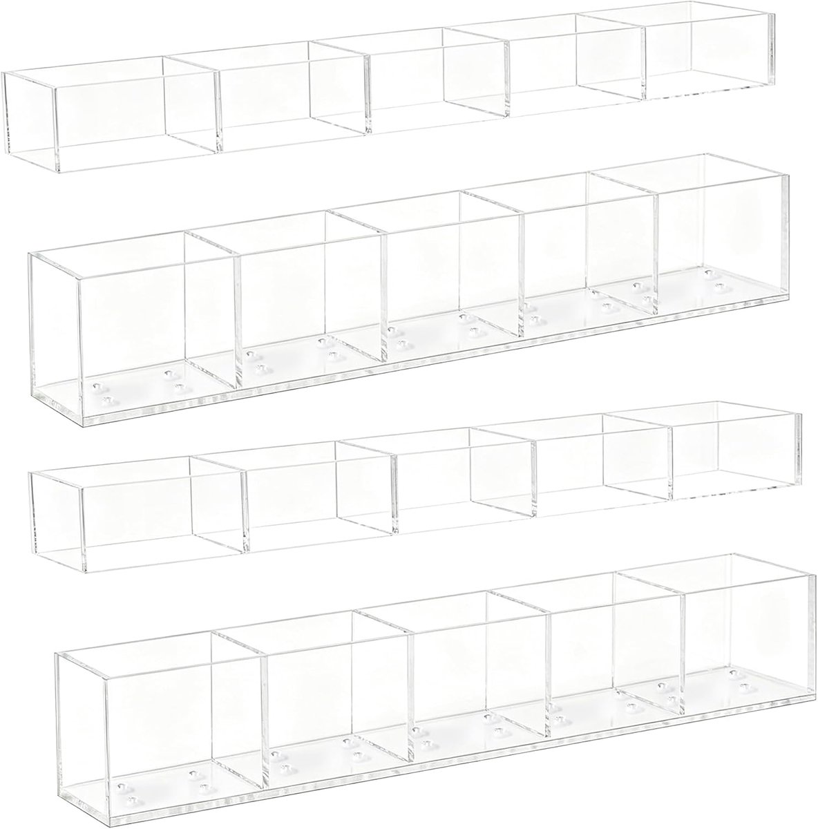 Rietjeshouder 4 stuks - acryl - wandgemonteerd - ruimtebesparende rietjesorganizer - ShopVlot