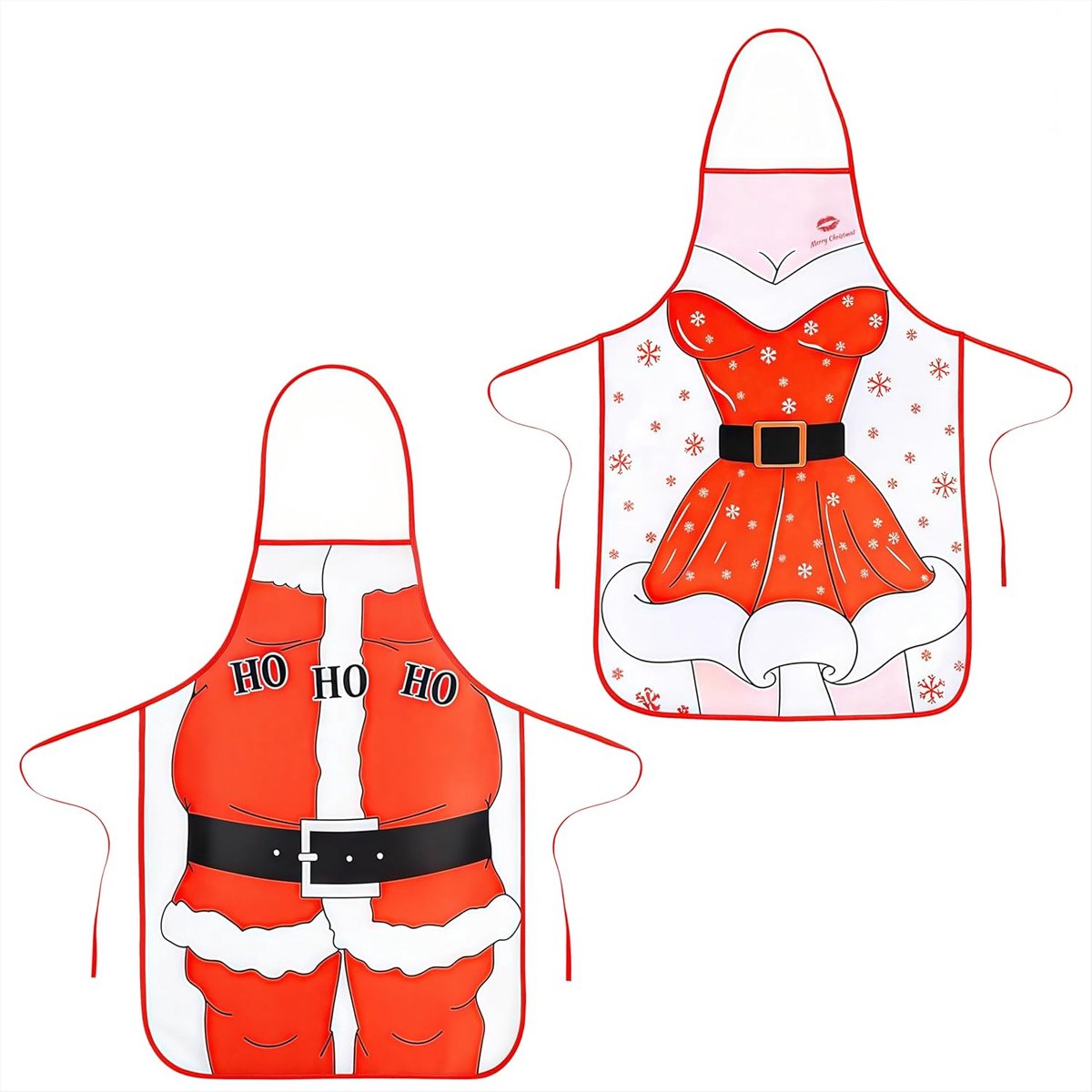 Keuken schort voor volwassenen - rood - 2-pack - perfect voor kerstfeest - ShopVlot