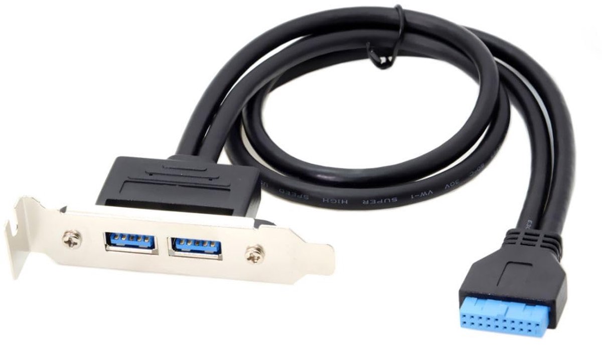 USB 3.0 uitbreidingskabel 50cm - 19/20Pin aansluiting - 2x vrouwelijke poort - ideaal voor randapparatuur - ShopVlot