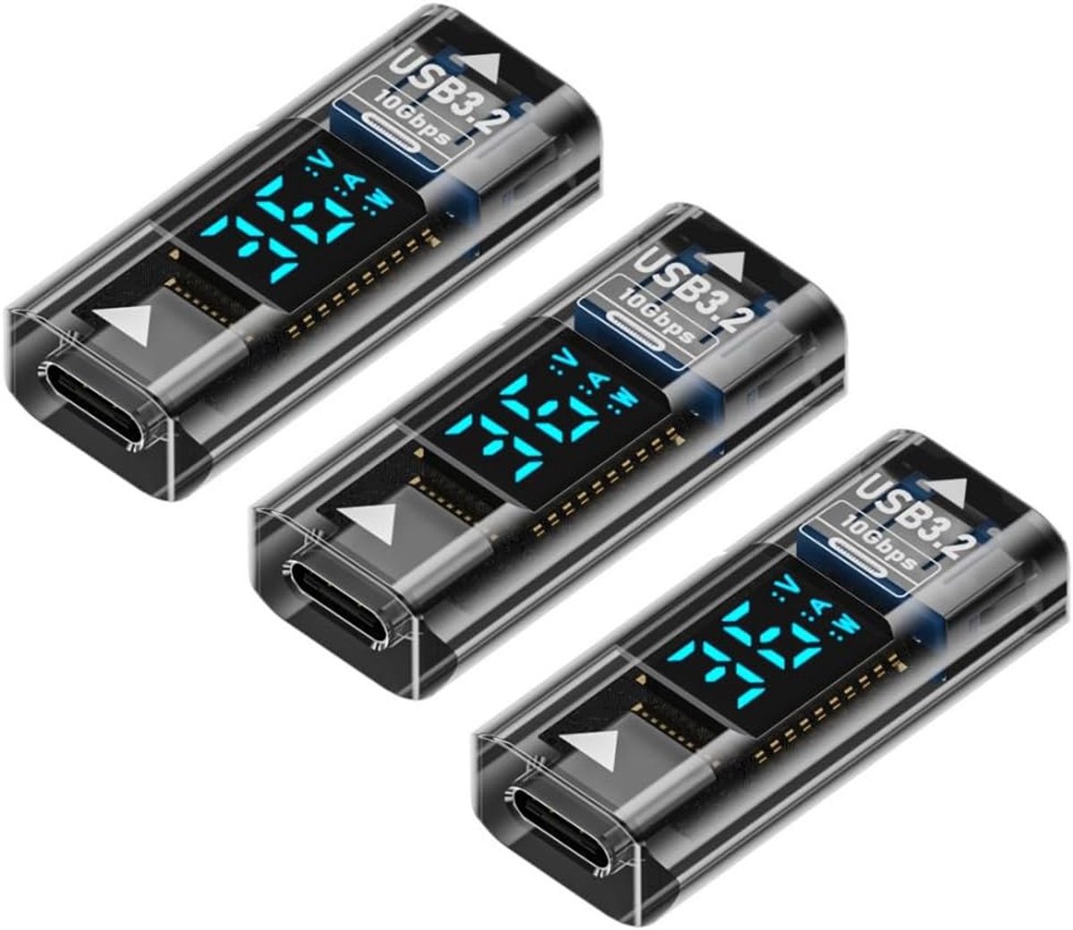 USB C adapter 3 stuks - 10 Gbit/s dataoverdracht - PD 36W snelladen - handig voor laptops en smartphones - ShopVlot