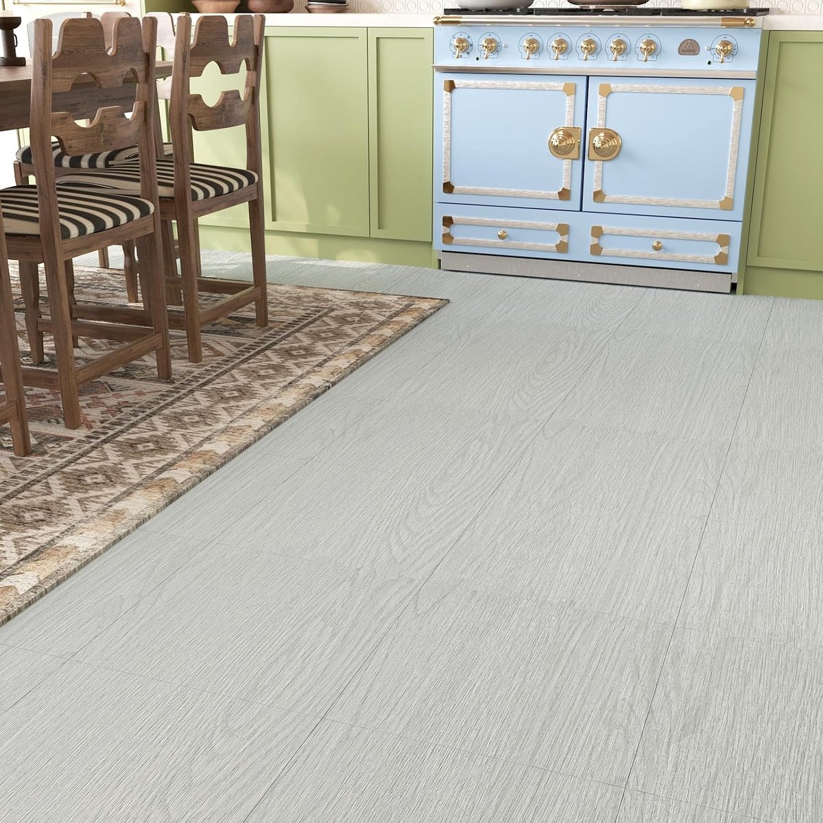 Vinyl vloertegels 30 cm - houtlook lichtgrijs - 10 stuks - eenvoudig te installeren - ShopVlot
