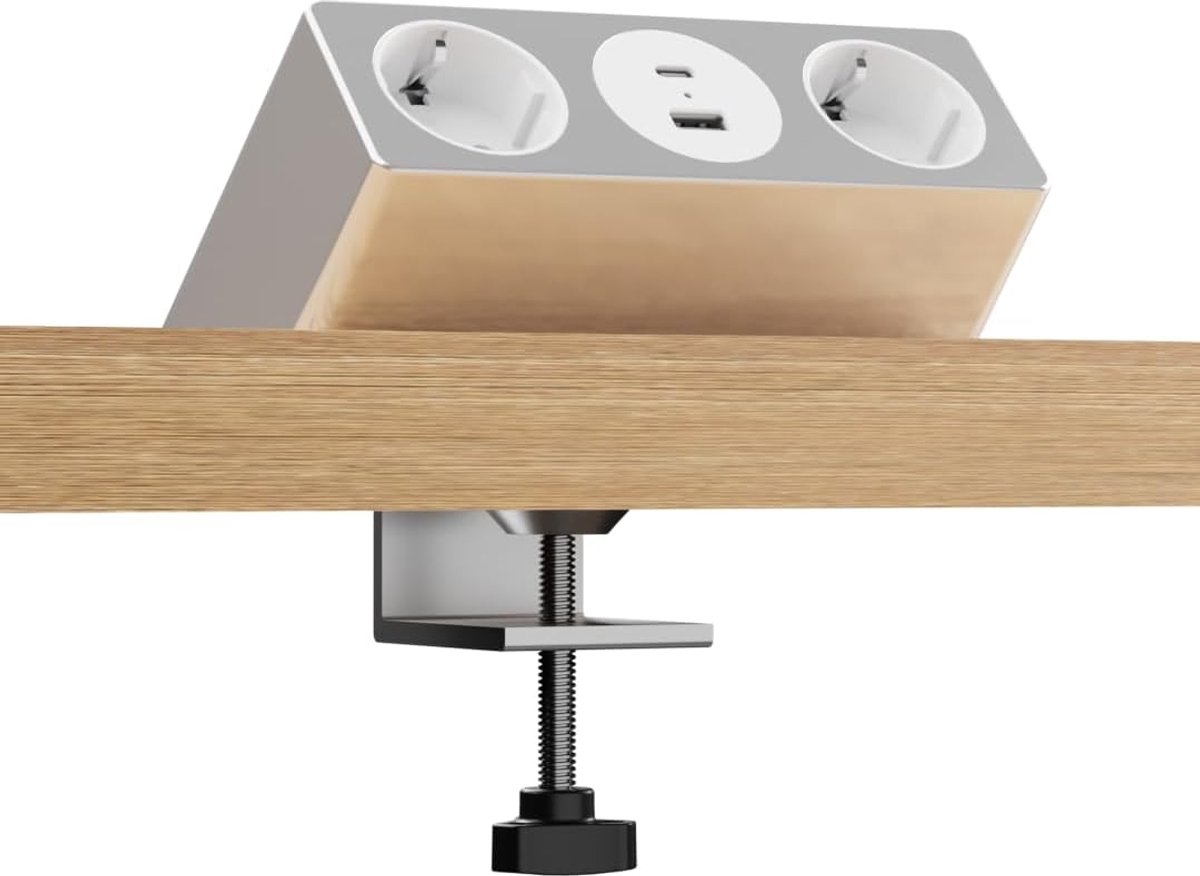 Tafelaansluiting 2 x 230 V AC - USB A/C 30 W - Flexibele montage met C-klem - Ideaal voor thuis en kantoor - ShopVlot