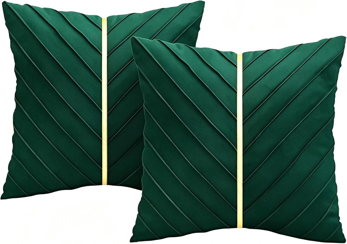 Kussenslopen 45 x 45 cm - Fluwelen goudkleurig - Modern geometrisch design - Perfect voor decoratie - ShopVlot