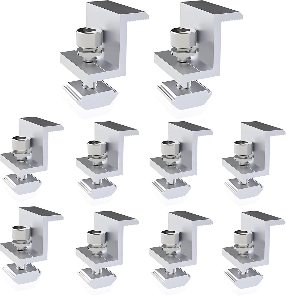 Solar Panel Holders 30mm - Aluminium Klemmen - Set van 10 - Geschikt voor zonnepanelen op dak en motorhome - ShopVlot