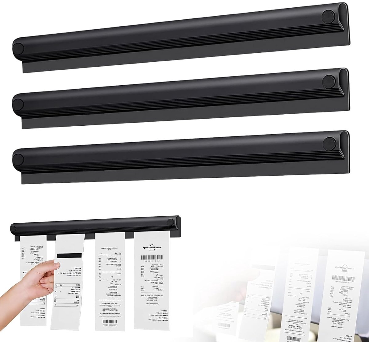 Bonlijst gastronomie 30 cm - zelfklevend aluminium - bonhouder voor muur - efficiënt werken - ShopVlot