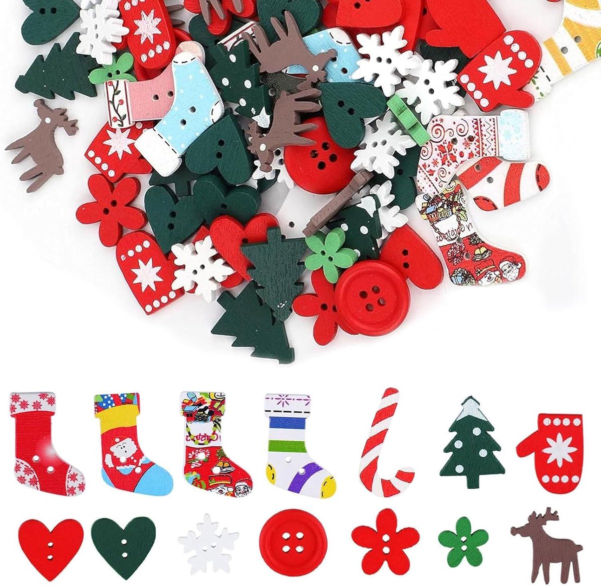 Kerstconfetti 100 stuks - Houten decoratie - Voor tafelarrangementen - Creëer een warme kerstsfeer - ShopVlot