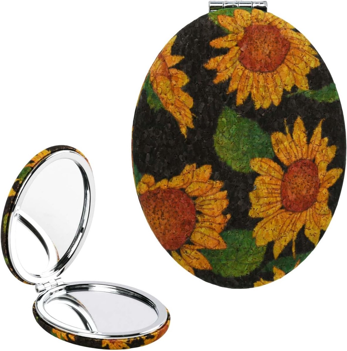 Pocketspiegel - compact formaat - vintage oval - ideaal voor onderweg - ShopVlot