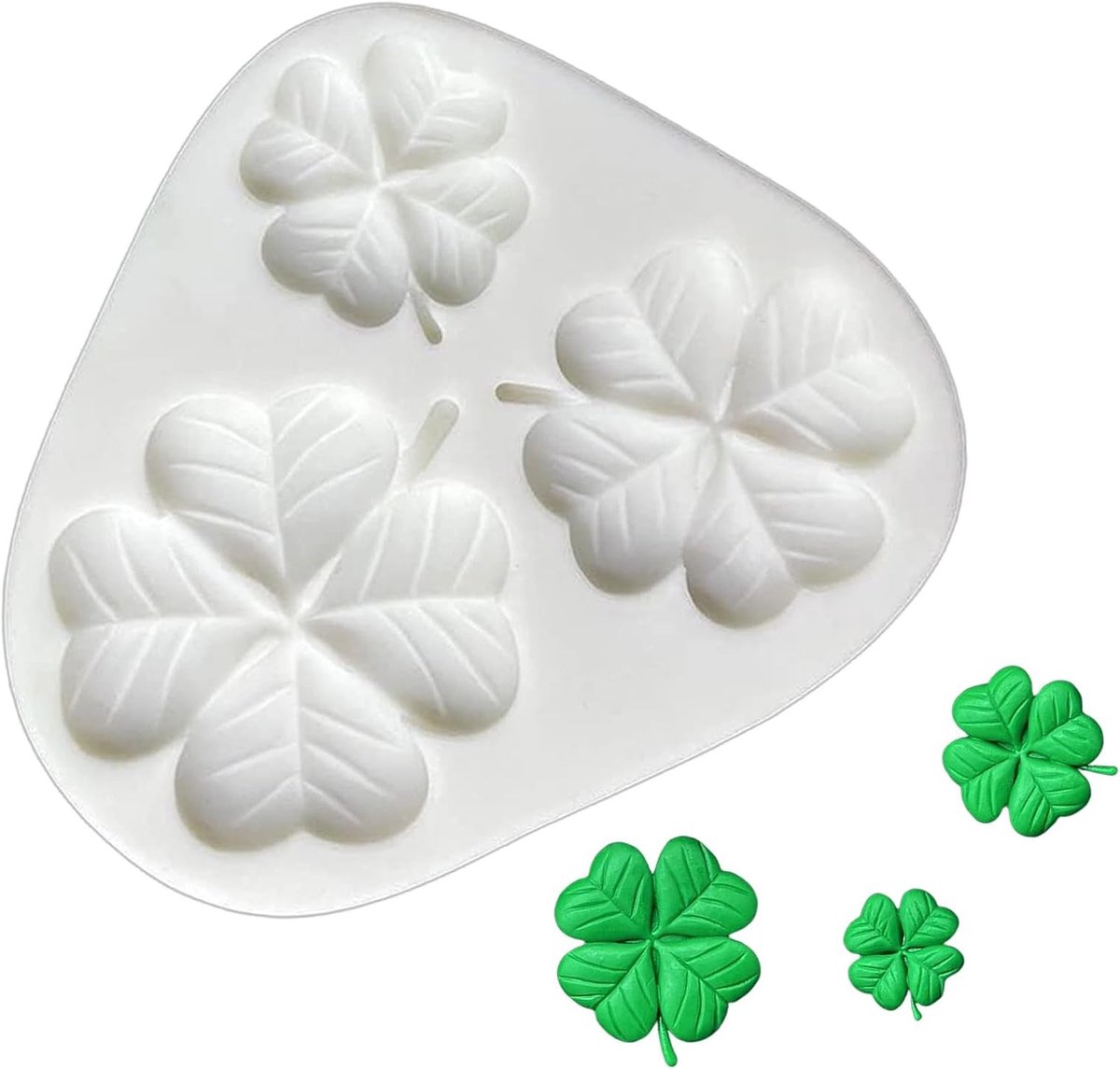 Siliconen bakvorm vierklaver 1 stuk groen voor DIY decoratie, multifunctionele flexibele herbruikbare cake, chocolade en fondant vormgeving