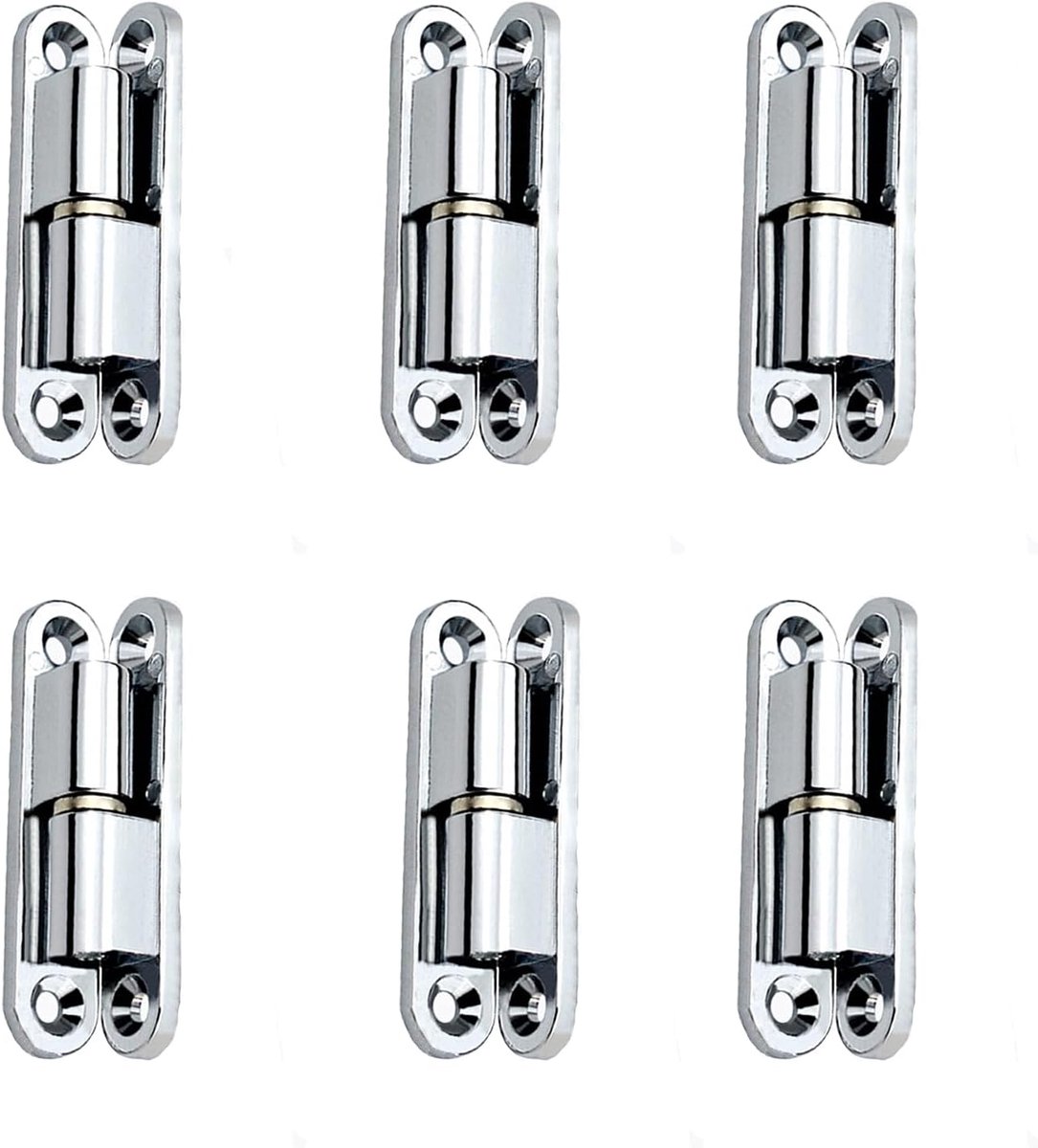 Deurhengsels 6 Stuks - Vouwbare Blanke Scharnieren - Dikke Hardware voor Deuren en Kasten - Duurzaam en Roestvrij - ShopVlot