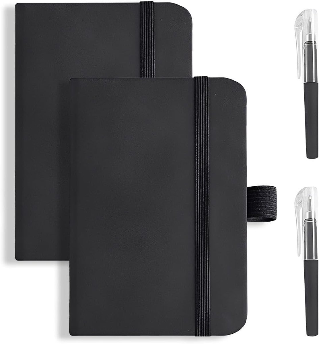 Pocket notebook A7 - hardcover leer - met pen en elastische sluiting - ideaal voor onderweg - ShopVlot