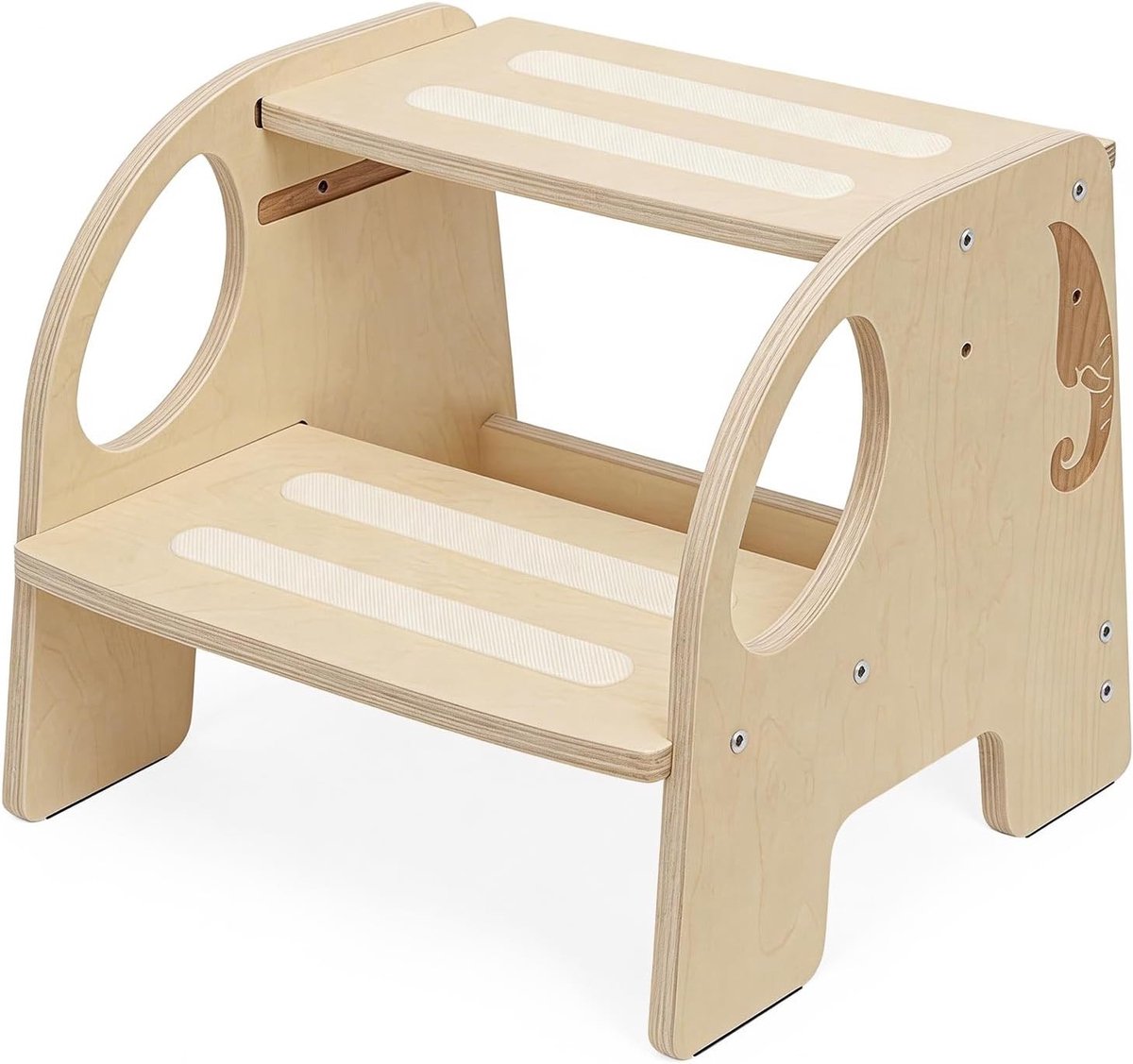 Opstapkruk voor kinderen met 2 treden, antislip stapvlak en handgrepen, ideaal voor badkamer en keuken, maximaal draagvermogen 150 kg