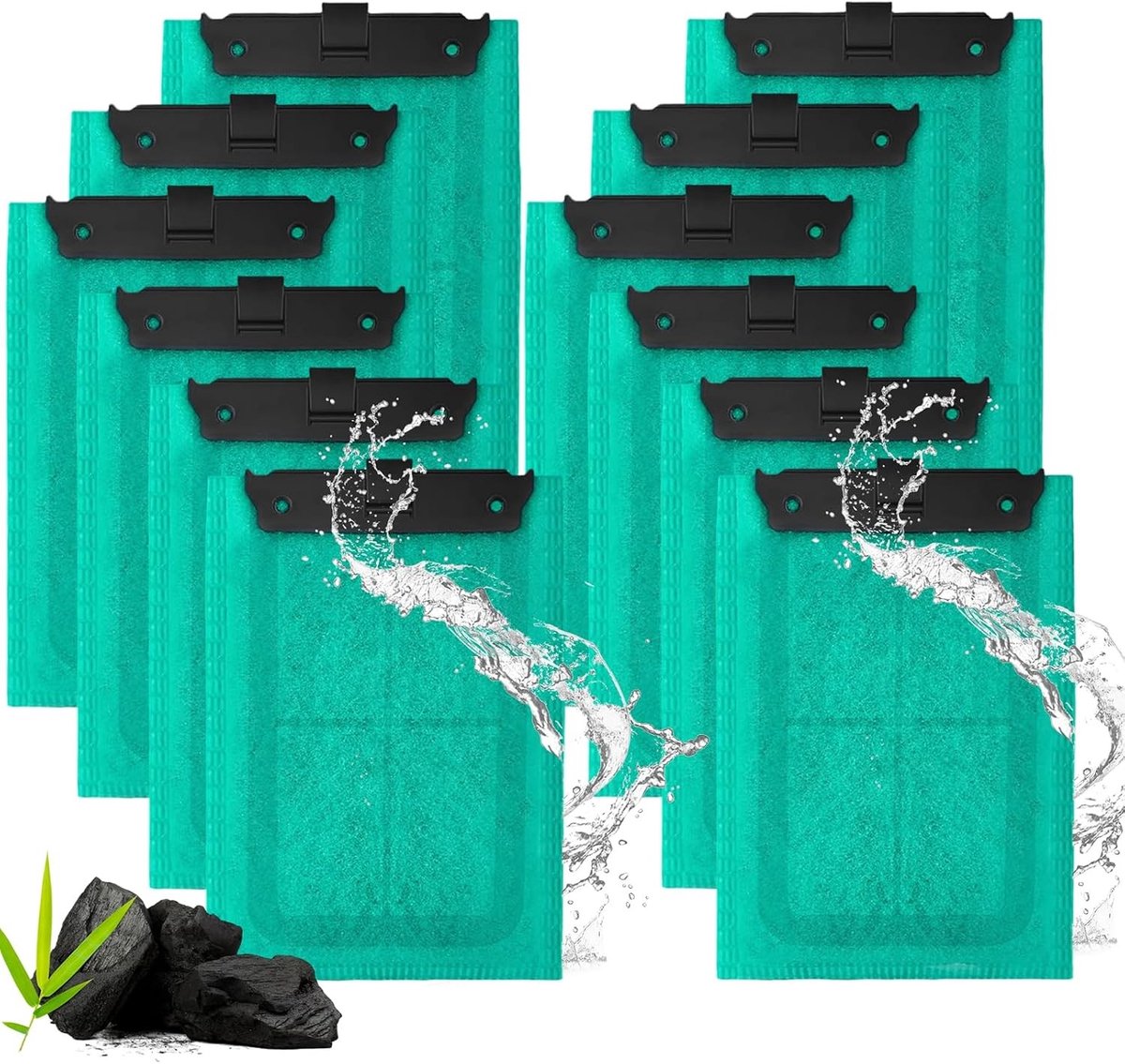 12 verpakkingen koolstoffilterpatronen voor aquariumfilter, vervangende filterpatronen, snelle en schone filtervervanging, geschikt voor C250/300, aquariumfilterspons en waterzuivering