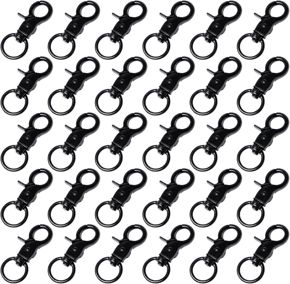 Carabiner haken set 30 stuks - roterend - met schaar - ideaal voor sleutelhanger of hondenlijn - ShopVlot