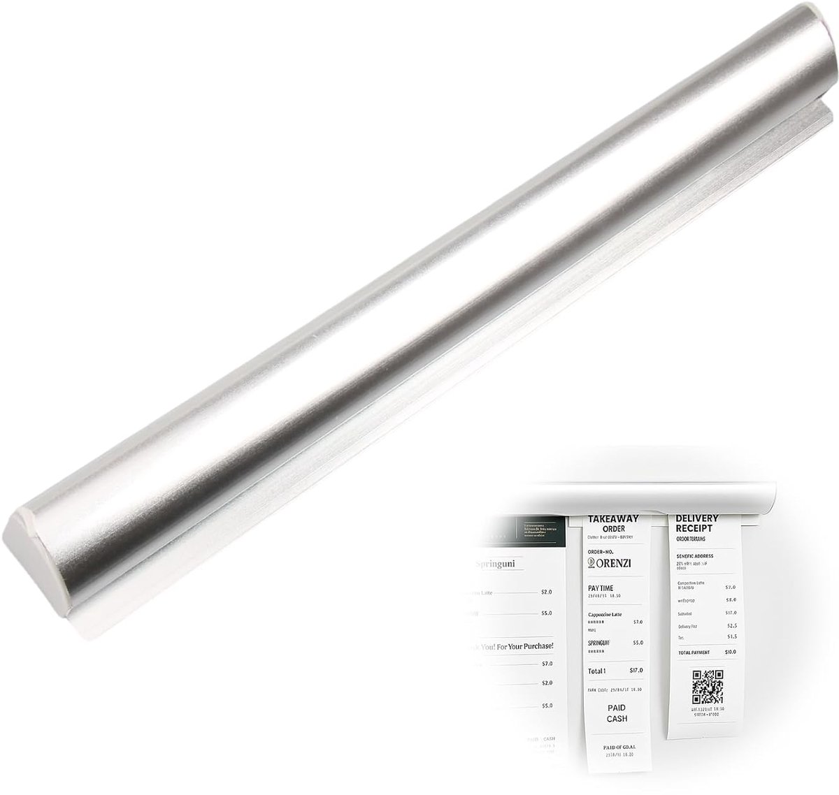 Orderhouder 30 cm - Zelfklevend aluminium - Voor keuken, hotel of kantoor - Eenvoudig te installeren - ShopVlot