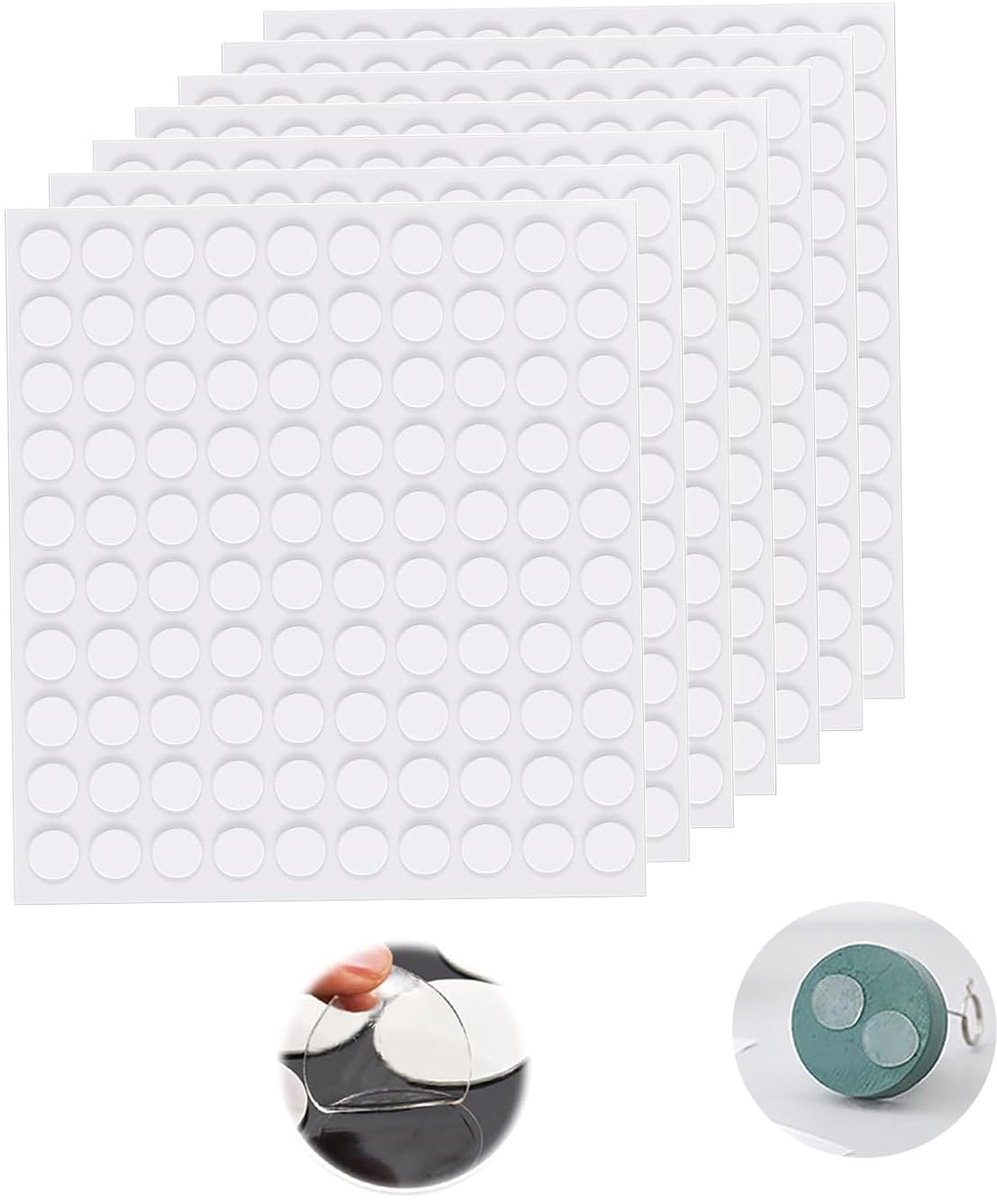 Dubbelzijdige lijmplaatjes 600 stuks - ronde transparante stickers - herbruikbaar en zonder resten - ShopVlot